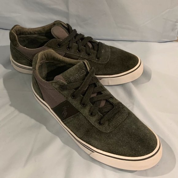 POLO Ralph Lauren-“Hanford” Suede Grey/Black Men’s Fashion Sneakers 9.5 main image 4